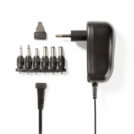 Nedis universal nätadapter, 6 st. kontaktstycken, 3-12V DC / 2.0A ryhmässä Kotihifi / Tarvikkeet / Levysoitintarvikkeet @ BRL Electronics (176ACPA001)