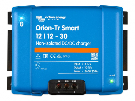 Victron Orion-Tr Smart DC-DC-laturi, 12V sisään 12V ulos, eristämätön 30A ryhmässä Autohifi / Tarvikkeet / Akkulaturit  @ BRL Electronics (421VOTRS121230)