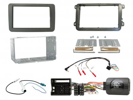 Installationskit Volkswagen Dubbel-din, grå ryhmässä Autohifi / Mikä sopii autooni / Volkswagen / Golf / Golf Mk5 2004-2009 / Vaihda stereo Golf Mk5 2004-2009 @ BRL Electronics (701CTKVW01)