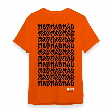 Oranssi GAS MAD T-paita, keskikoko ryhmässä Autohifi / Tarvikkeet / Merchandise @ BRL Electronics (909TSHIRTOMADM)