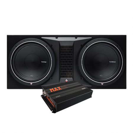 Rockford Fosgate P1-2x12 & GAS MAX A2-800.1D ryhmässä Pakettiratkaisut / Paketit autoon / Subwooferpaketit @ BRL Electronics (SETP12X12PKT1)