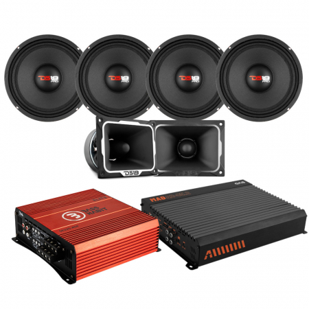 4-pack DS18 PRO-X10.4M ja TWX5, SPL-paketti vaiheilla ryhmässä Pakettiratkaisut / Paketit autoon / SPL-sarja @ BRL Electronics (SETPROX104MPKT1)