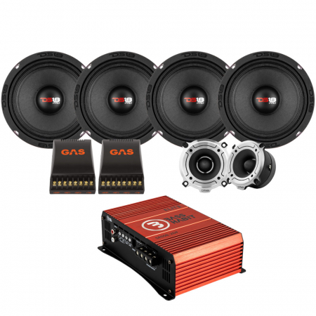 4-pack DS18 PRO-X6.4M & TW120, SPL-paketti vahvistimella ryhmässä Pakettiratkaisut / Paketit autoon / SPL-sarja @ BRL Electronics (SETPROX64MPKT1)