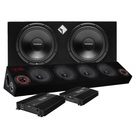 Rockford Fosgate R2-2X12 baspaketti & Play SPL64 raggarplanka vahvistimella ryhmässä Pakettiratkaisut / Paketit autoon / Raggarpaket @ BRL Electronics (SETR22X12PKT6)