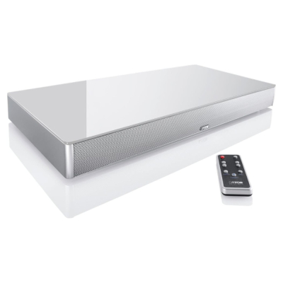 Canton DM 75 Hopea, aktiivinen TV-kaiutin, jossa on sisäänrakennettu basso