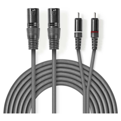 Nedis XLR-kaapeli, XLR-uros - RCA-uros 3 m