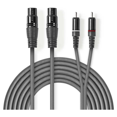 Nedis XLR-kaapeli, XLR naaras - RCA uros 3 m