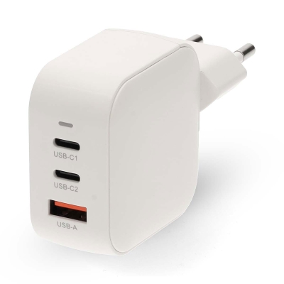 Nedis-seinälaturi 70 W 2x USB-C 1x USB-A, valkoinen