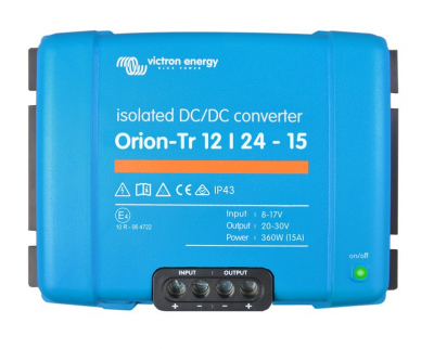 Victron Orion-Tr DC-DC-muunnin, 12V sisään 24V ulos, eristetty 15A