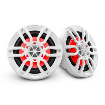 DS18 NXL-6, valkoiset 6.5 tuuman merikaiuttimet LED-valolla, pari