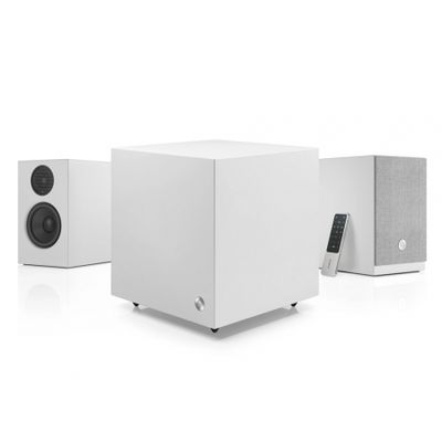 Audio Pro A28 & SW-5 aktivt 2.1 högtalarpaket, vit