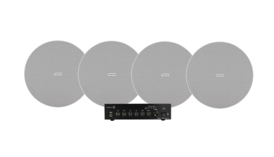 Dayton Audio DA40T ja 4 kpl Fonestar Sky-8T, kaupallinen 100V-paketti