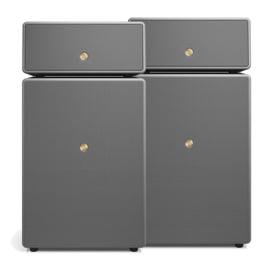 2-pack Audio Pro Drumfire II W Wi-Fi-kaiuttimet Google Castilla & AirPlay 2:lla, harmaa