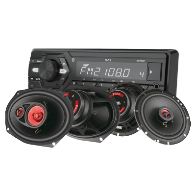 GAS MAD M100-BT autostereopaketti Bass Habit Play-kaiuttimilla