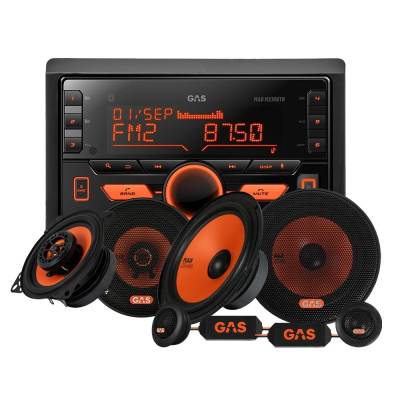 GAS MAD M210-BTR MAD K1- ja X1-kaiuttimilla, autostereopaketti
