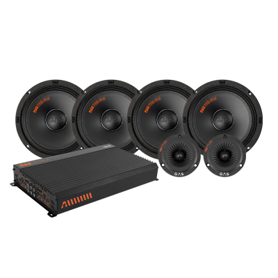 4-pack GAS MAD PM2-64S PT1-254:n ja vahvistimen kanssa, SPL-paketti