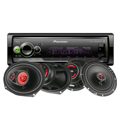 Pioneer MVH-S520BT & Bass Habit Play-högtalare